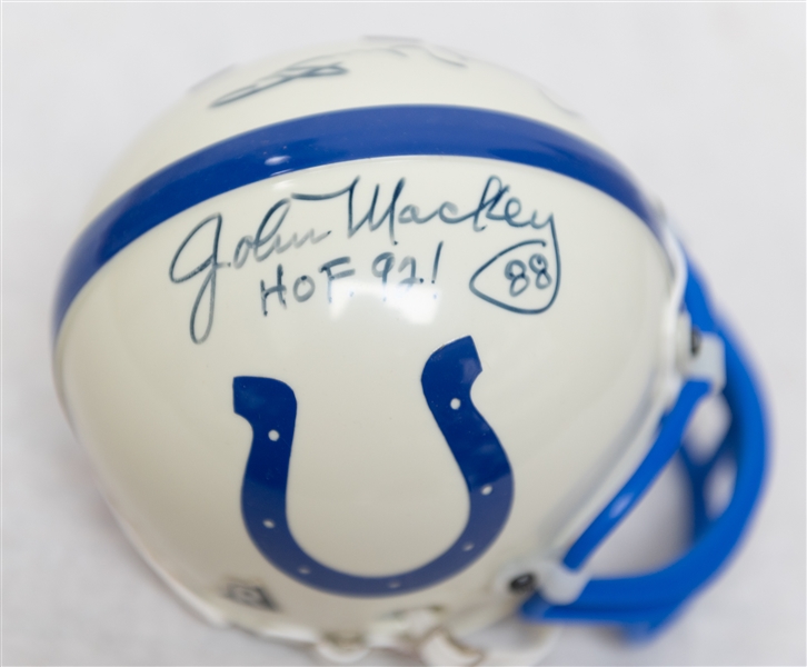 Johnny Unitas & John Mackey Dual Signed Baltimore Colts Mini Helmet (JSA Auction Letter)