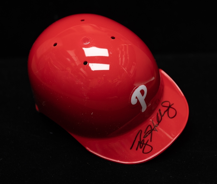 Roy Halladay Autographed Phillies Mini Helmet (JSA Auction Letter)