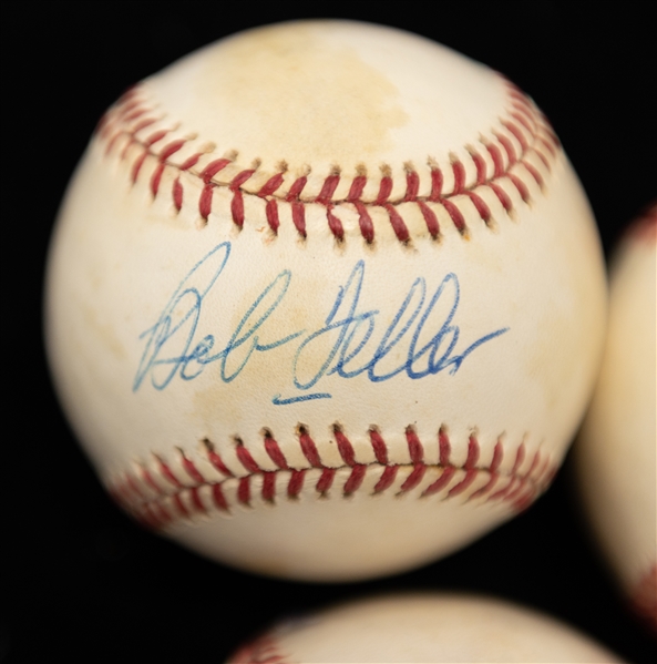 Lot of (5) Autographed Baseballs w. Duke Snider, Bob Feller, Willie Stargell/Monte Irvin, Billy Williams and Larry Doby (JSA Auction Letter)
