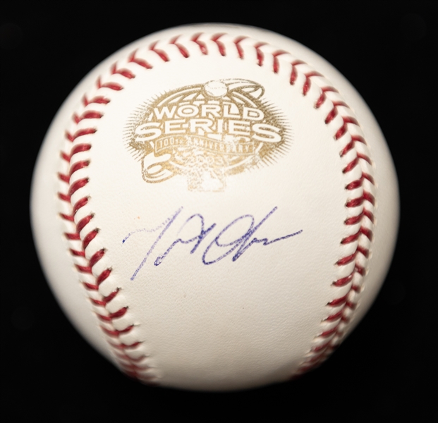 Lot of (2) Miguel Cabrera Autographed Baseballs w. One Ball on 2003 Official World Series Ball (JSA Auction Letter)