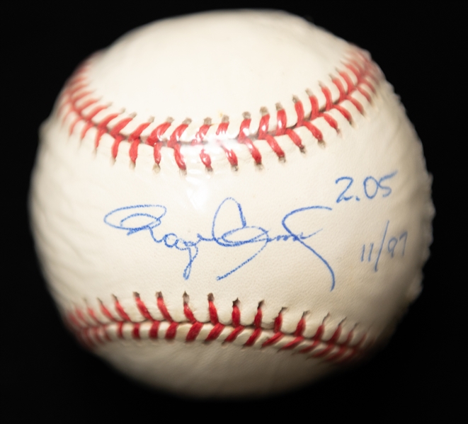 Lot of (2) Signed Baseballs w. Roger Clemens and Jim Thome (JSA Auction Letter)
