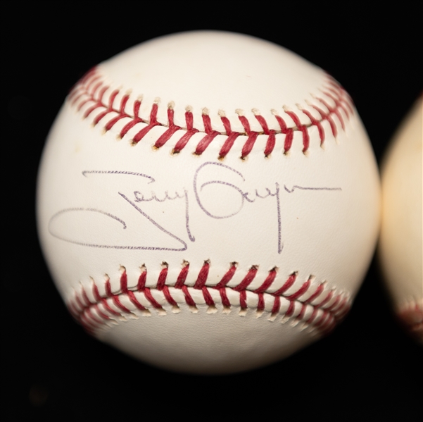 Lot of (3) Tony Gwynn Autographed Baseballs (JSA Auction Letter)