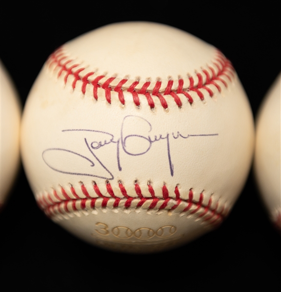 Lot of (3) Tony Gwynn Autographed Baseballs (JSA Auction Letter)