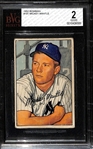 1952 Bowman Mickey Mantle #101 Graded Beckett BVG 2 GD (Clean with Great Eye Appeal!)