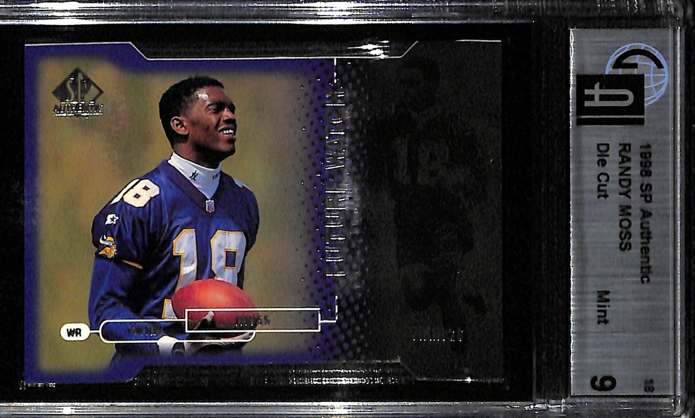 1998 SP Authentic Randy Moss Rookie Die Cut Graded GAI 9