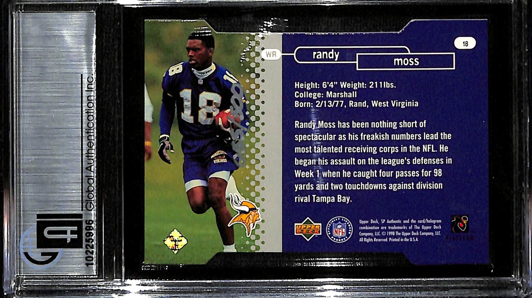 1998 SP Authentic Randy Moss Rookie Die Cut Graded GAI 9