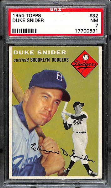 1954 Topps Duke Snider #32 Graded PSA 7 NM