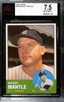 Pack Fresh 1963 Topps Mickey Mantle #200 Graded Beckett BVG 7.5 Near Mint + (Near Perfect Centering)