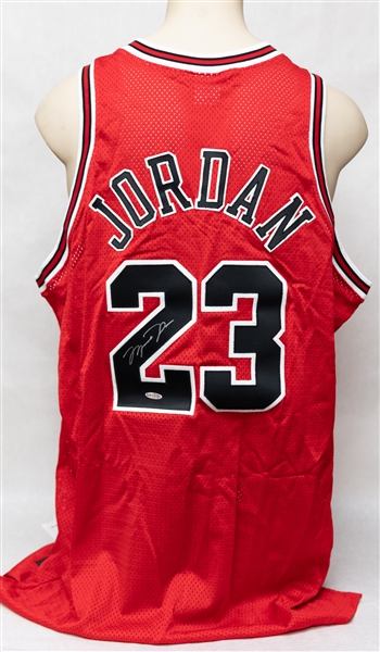 Upper Deck Authenticated Michael Jordan Signed Official 1997-1998 Nike Chicago Bulls Red Jersey (w. Original Box & Certificate)