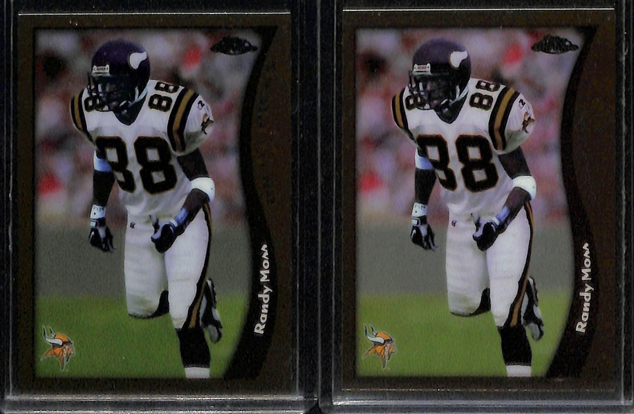 (6) Randy Moss 1998 Rookie Cards - (2) Topps Chrome #35 & (4) Bowman Chrome #182