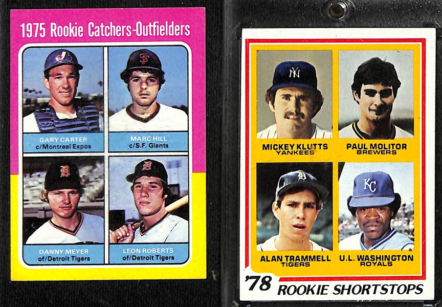 (9) Baseball Rookies - G. Carter, Molitor, D. Murphy, Mattingly, Boggs Gwynn, Piazza, Sandberg