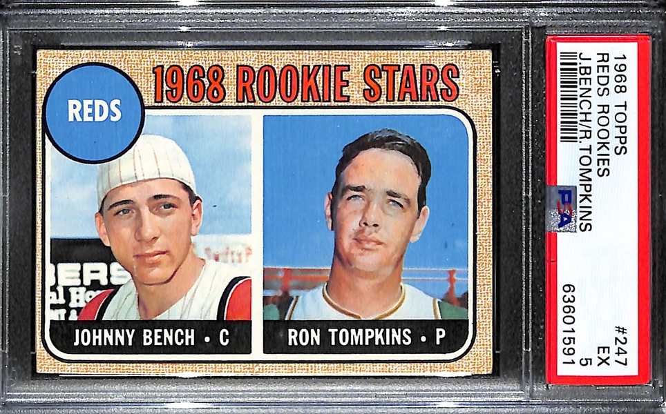 1968 Topps Johnny Bench #247 (Reds Rookies) Graded PSA 5 EX