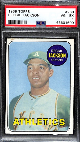 1969 Topps Reggie Jackson #260 Rookie Card Graded PSA 4 VG-EX