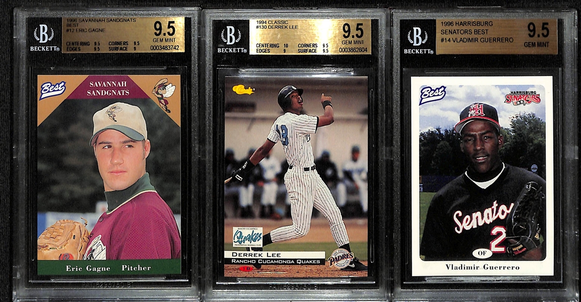 (9) BGS 9.5 Gem Mint Rookies - (3) S. Strasburg inc. Blue Refractor, 1994 Classic Alex Rodriguez, B. Zito, Gagne, D. Lee, V. Guerrero 