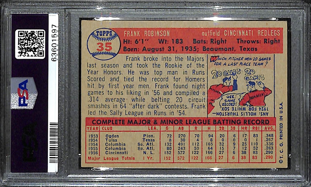 1957 Topps Frank Robinson #35 Rookie Card Graded PSA 5 EX
