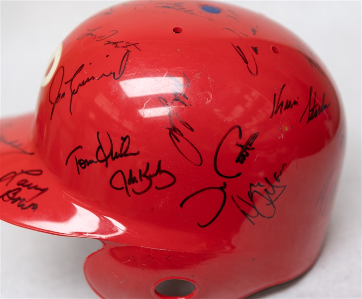 Phillies Signed Lot w. Helmet (w. Ashburn, Daulton, Bowa, Maddox, Daulton, Kruk, Dykstra, +), Rolen Mini Helmet, (3) Hats (2 Ryan Madson, Todd Pratt) - JSA Auction Letter