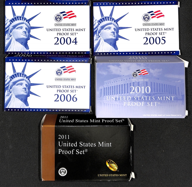 Lot of (10) Assorted Proof Sets from 1999-2011 + (1) 1999 State Quarter Proof Set