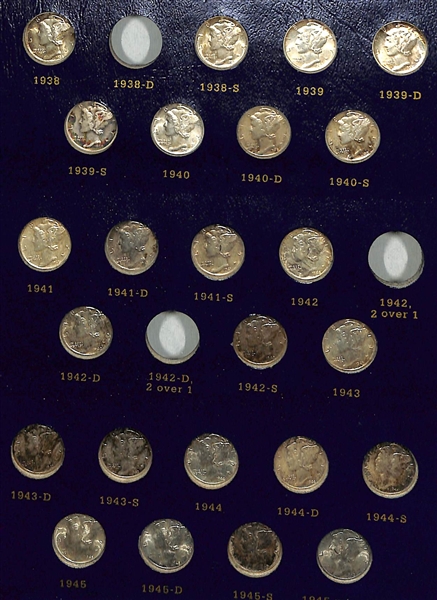 Lot of (73) Mercury Dimes from 1916-1945 w. 1921 & 1921D