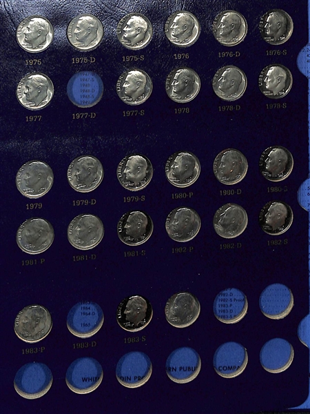 Lot of (84) Silver Roosevelt Dimes from 1946-1964 & (36) Non-Silver Roosevelt Dimes from 1965-1984