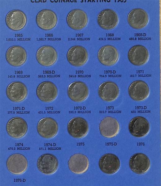 Lot of (84) Silver Roosevelt Dimes from 1946-1964 & (36) Non-Silver Roosevelt Dimes from 1965-1984