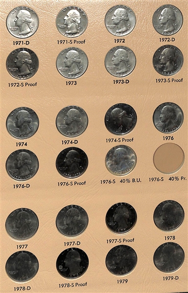 Lot of (88) Washington Silver Quarters from 1932-1964 & (56) Non-Silver Washington Quarters from 1965-1984 w. 1932D Washington Silver Coin