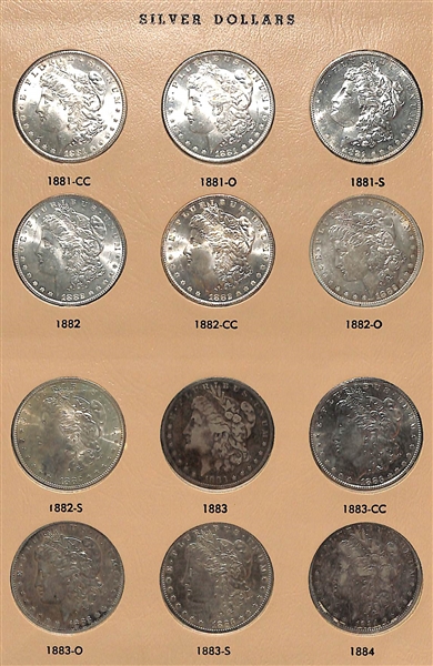 Lot of (12) Morgan Silver Dollars from 1881-CC to 1884 w. 1883-CC