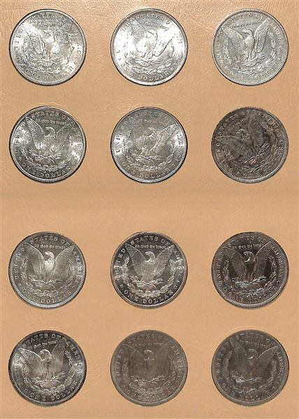 Lot of (12) Morgan Silver Dollars from 1884-CC to 1887-O w. 1885-CC