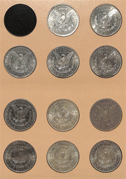 Lot of (11) Morgan Silver Dollars from 1887-S to 1890-S w. 1889-CC