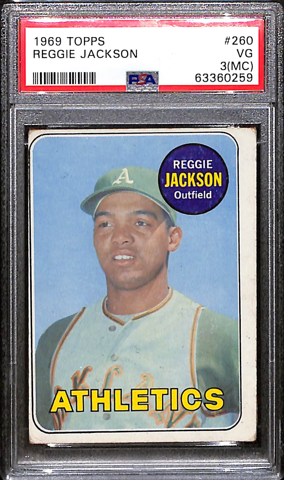 Lot Detail 1969 Topps Reggie Jackson 260 Rookie Card Graded PSA 3(MC)