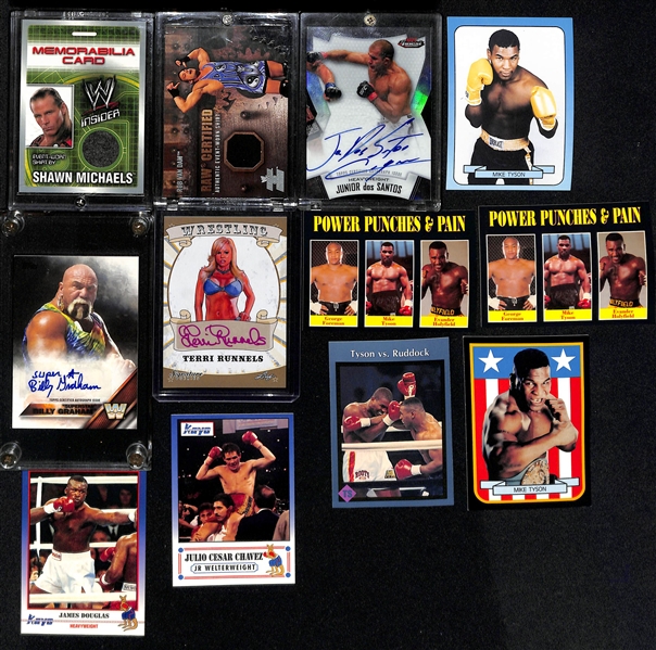 Lot of (30) Boxing and Wrestling Cards and Inserts w. Muhammad Ali, Brock Lesner, Chris Jericho, Stone Cold Steve Austin and Others