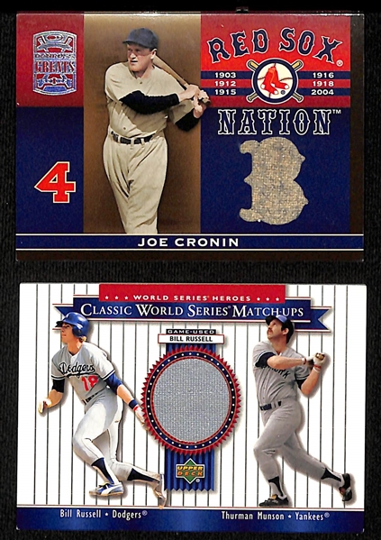 Lot of (44) Mostly 2002-2010 Baseball Relic Cards w. Nolan Ryan, Utley, Maddux and More