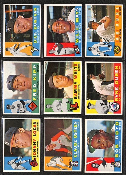 1960 Topps Baseball Complete Set w. PSA 4 Mickey Mantle Card (Most Cards Appear VG+-EX+)