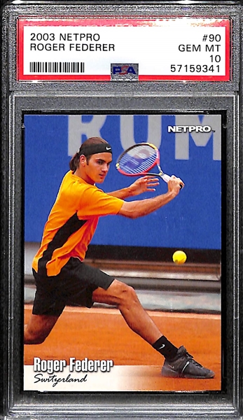 2003 NetPro Roger Federer #90 Rookie Tennis Card Graded PSA 10 Gem Mint