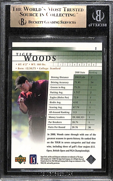 2001 Upper Deck of Golf Tiger Woods #1 Rookie Card Graded Beckett BGS 10 Pristine (Rare Grade)