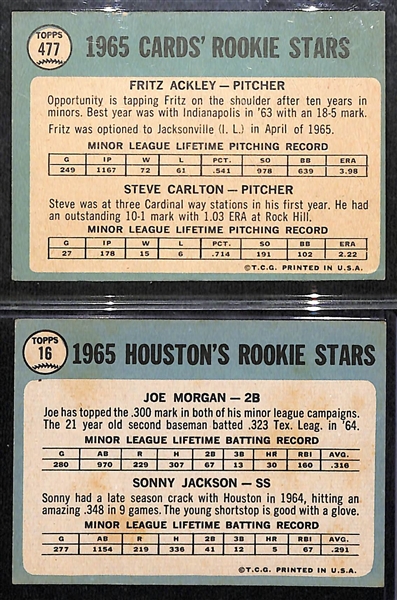 1965 Rookie Lot - Steve Carlton (#477) and Joe Morgan (#16)