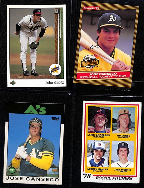 Lot of (22) Baseball Rookie Cards w. Murray, (4) Ripken, (3) Griffey Jr., (2) Bo Jackson, Jeter, Clemens, Maddux, +