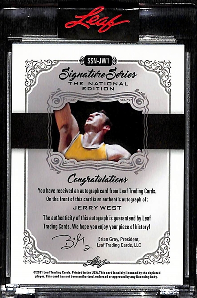 2021 Leaf Signature Series The National Edition Jerry West Autograph Card #d 1/1