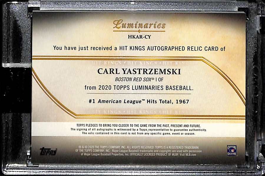 2020 Luminaries Carl Yastrzemski Autograph and Memorabilia Card #d 09/10