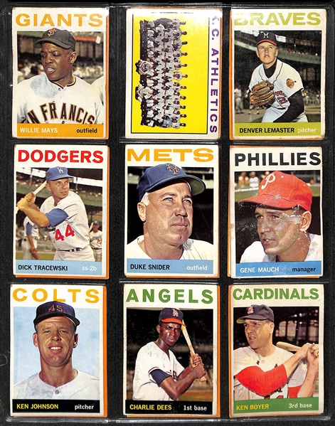 1964 Topps Baseball Partial Set (249 Cards of 587) w. Pete Rose 2nd Year Card