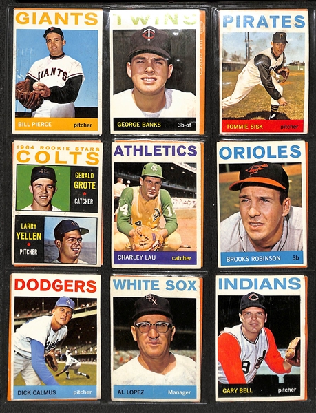 1964 Topps Baseball Partial Set (249 Cards of 587) w. Pete Rose 2nd Year Card