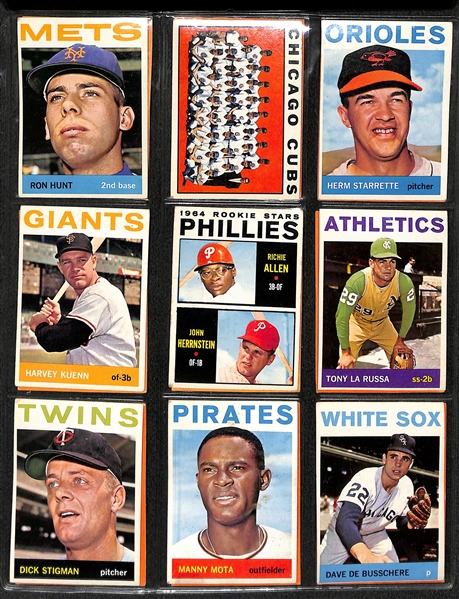 1964 Topps Baseball Partial Set (249 Cards of 587) w. Pete Rose 2nd Year Card