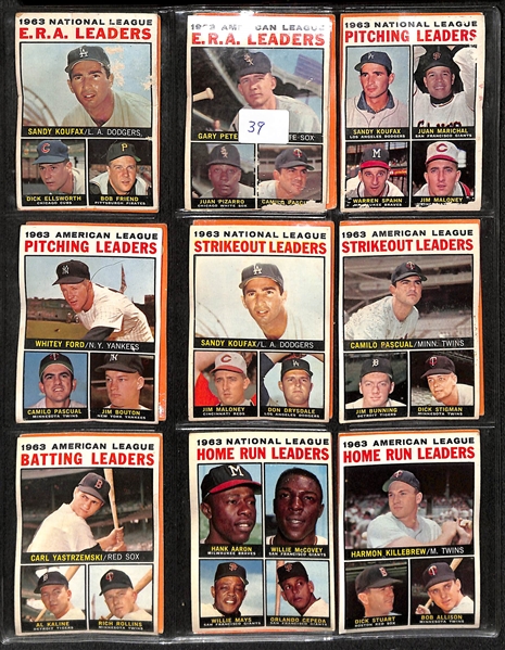 1964 Topps Baseball Partial Set (249 Cards of 587) w. Pete Rose 2nd Year Card