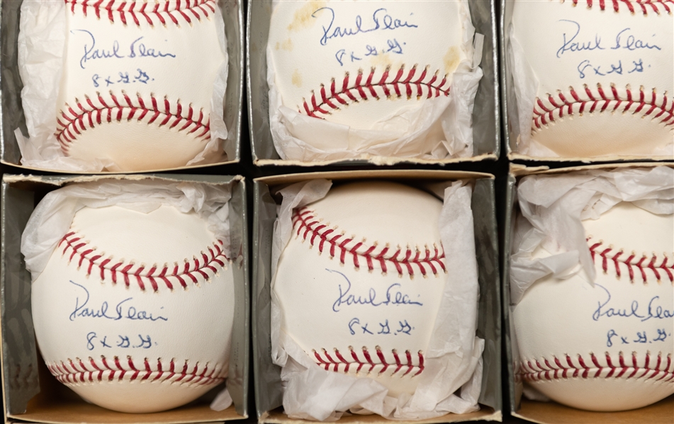 Lot of (12) Paul Blair Official Major League Baseballs w. Inscription 8 x GG (JSA Auction Letter)