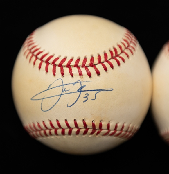 Lot of (3) Frank Thomas Autographed Baseballs (JSA Auction Letter)
