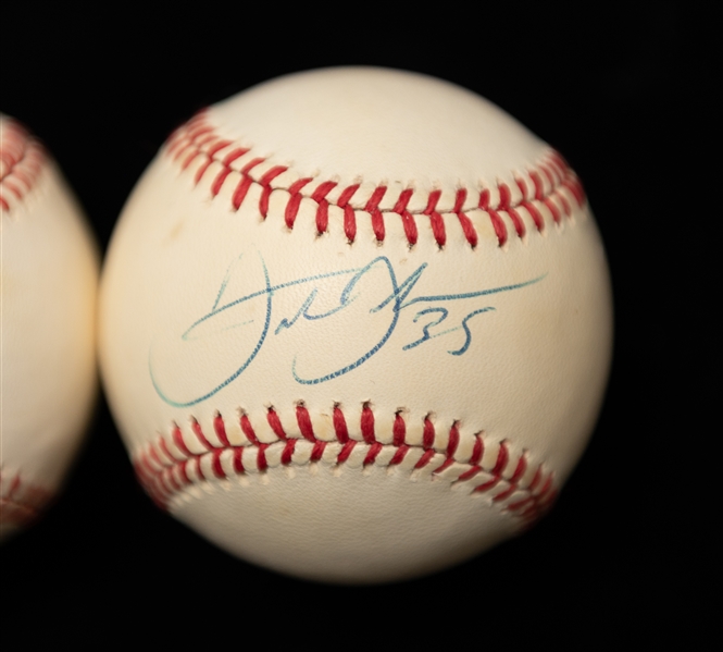 Lot of (3) Frank Thomas Autographed Baseballs (JSA Auction Letter)