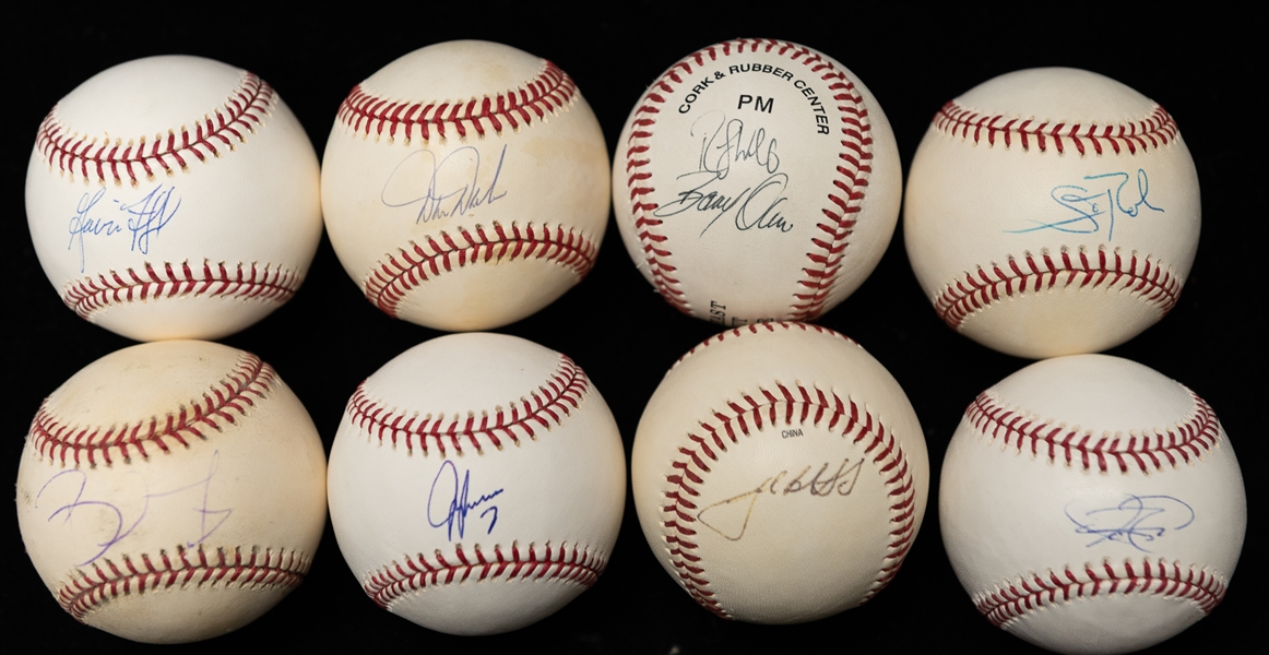 Lot of (8) Phillies Autographed Baseballs w. Scott Rolen, Darren Daulton, Bobby Abreu and More (JSA Auction Letter)