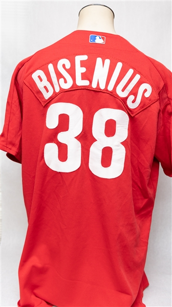 Lot of (4) Majestic Phillies Team Issues Spring Training Jerseys w. Nunez, Kendrick, and Others 