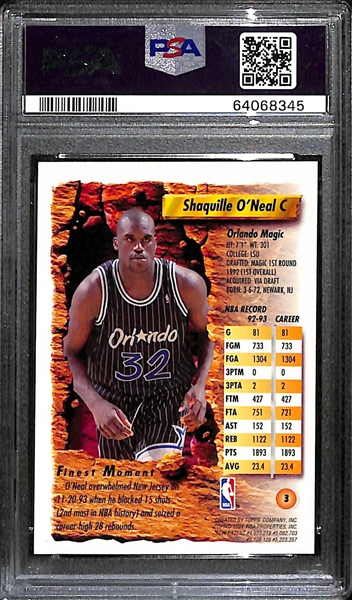 1993 Finest Shaquille O'Neal #3 Refractor Graded PSA 7 NM (Rare)