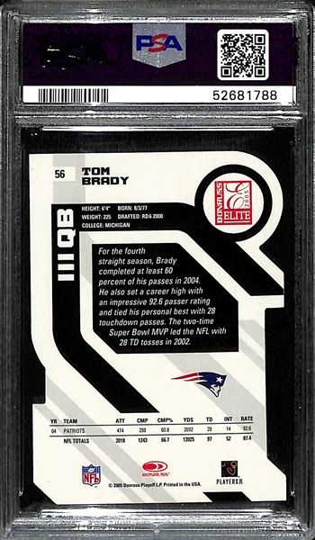 2005 Donruss Elite Tom Brady Status Gold Insert Card #ed 6/24 Graded PSA 9 Mint!