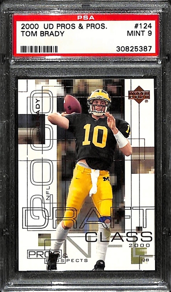 2000 Upper Deck Pros & Prospects Tom Brady #124 Rookie #ed 212/1000 Graded PSA 9 Mint!